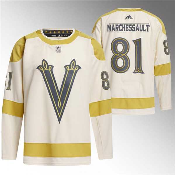 Men%27s Vegas Golden Knights #81 Jonathan Marchessault Cream 2024 Winter Classic Breakaway Stitched Jersey Dzhi